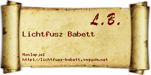 Lichtfusz Babett névjegykártya